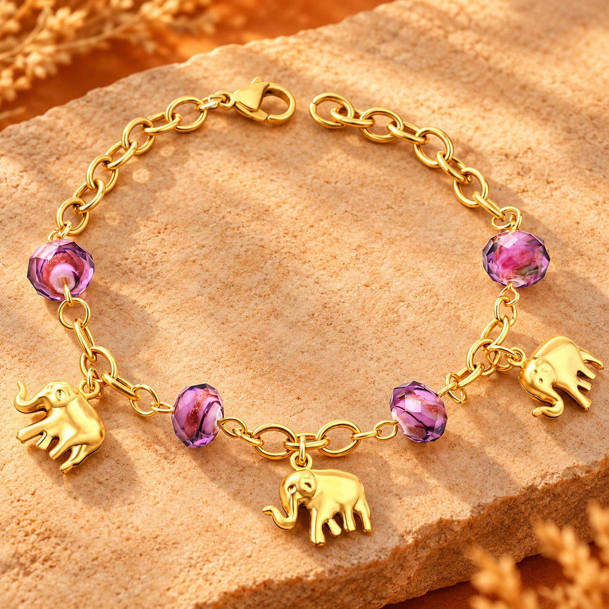Bracelet Éléphants Fantaisie Immortelle