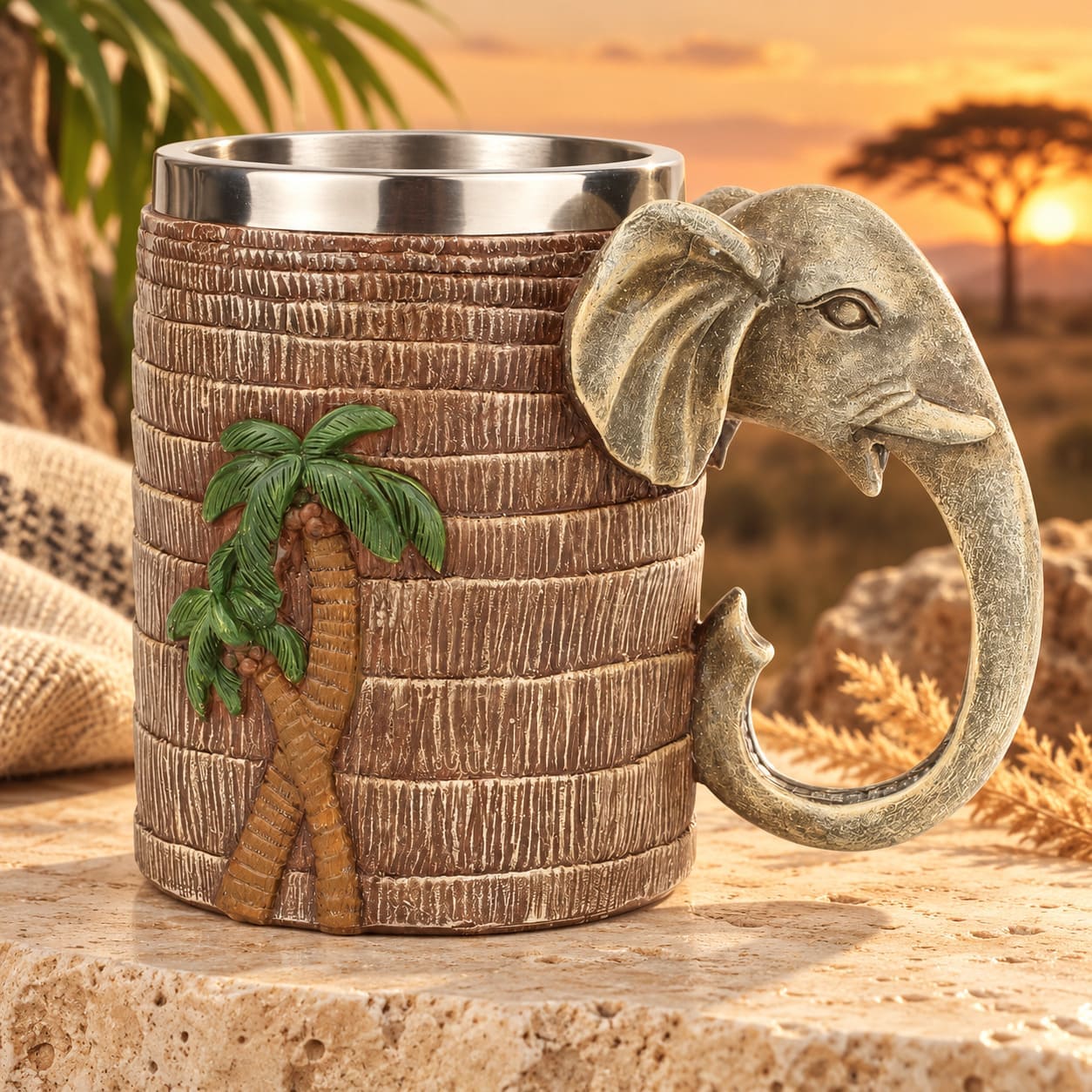 Mug 3D Poignée Tête d'Éléphant - Breuvage Dépaysant