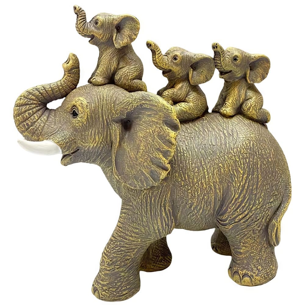 Statuette éléphant En Céramique - Décoration Salon, Symbole Chance, 10 X 4,4 X 5,3 Cm, Artisanal