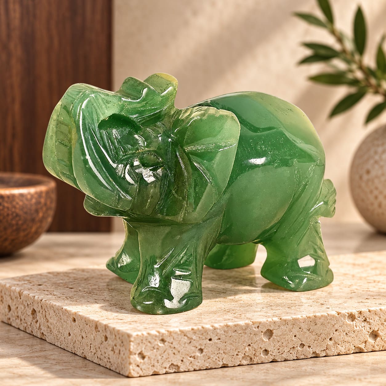 Statuette Éléphant Jade Mirifique