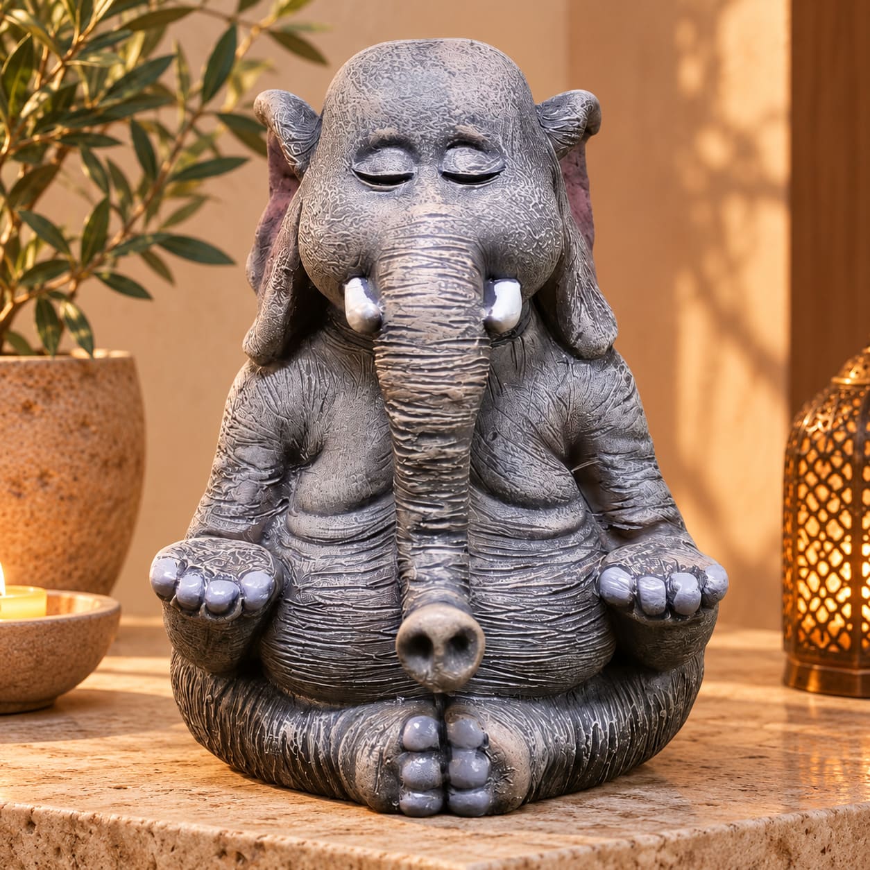 Statuette Éléphant – Maitre du Yoga