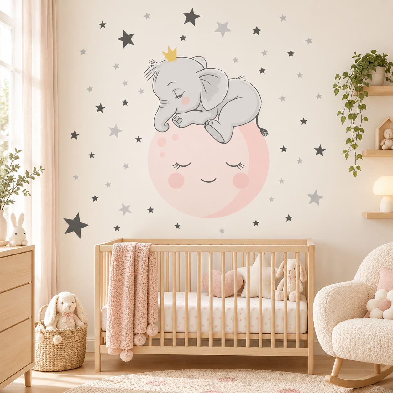 Stickers Mural Éléphant Chambre Bébé