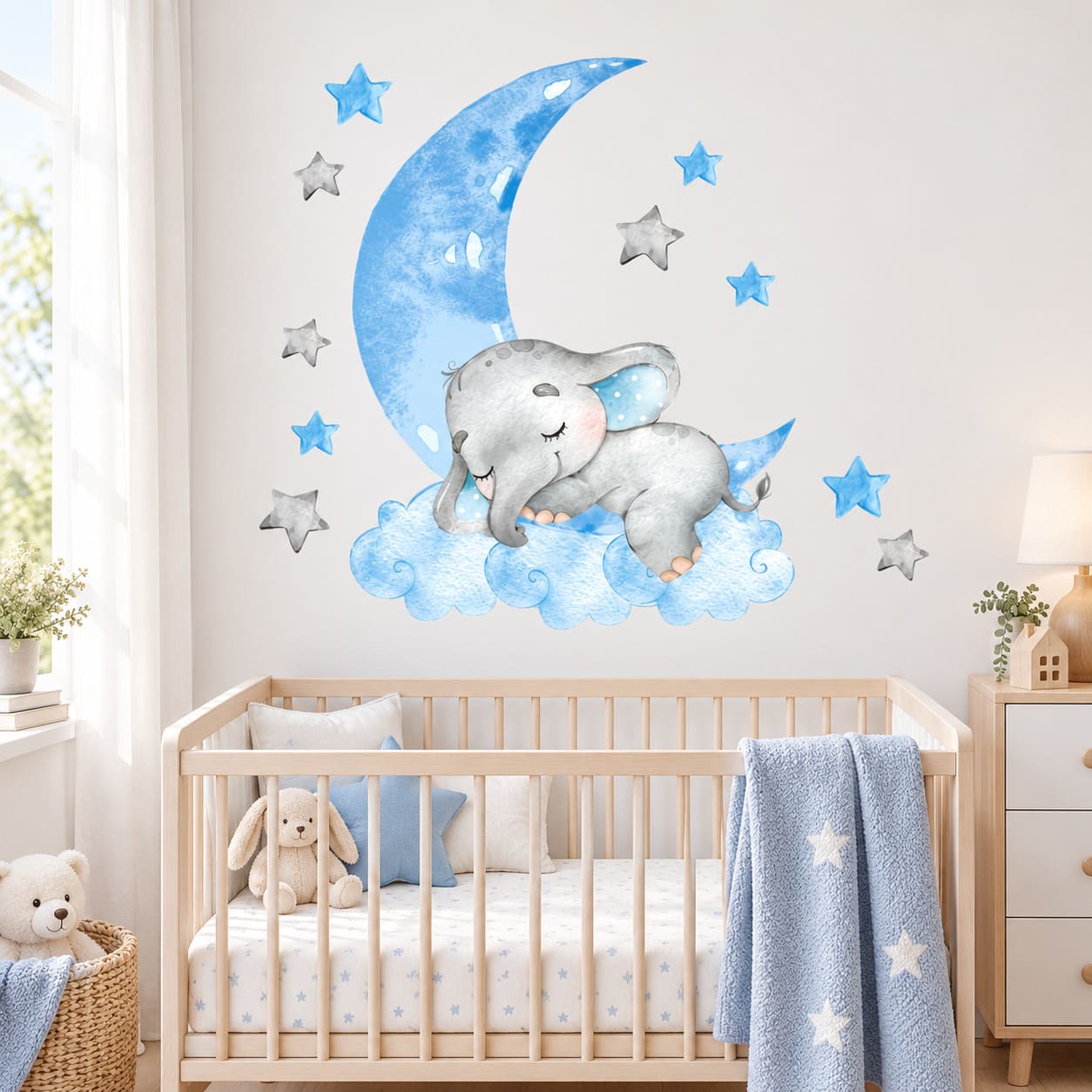 Stickers Mural Éléphant Chambre Garçon
