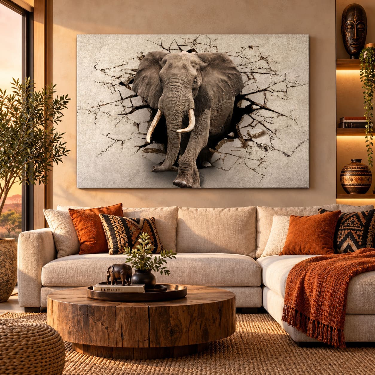 Tableau Éléphant 3D – Percée Magistrale