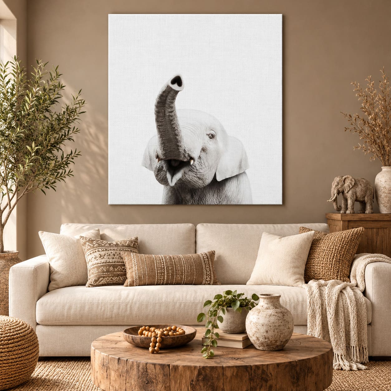 Tableau Éléphant Chambre Bébé - Bonheur Simple