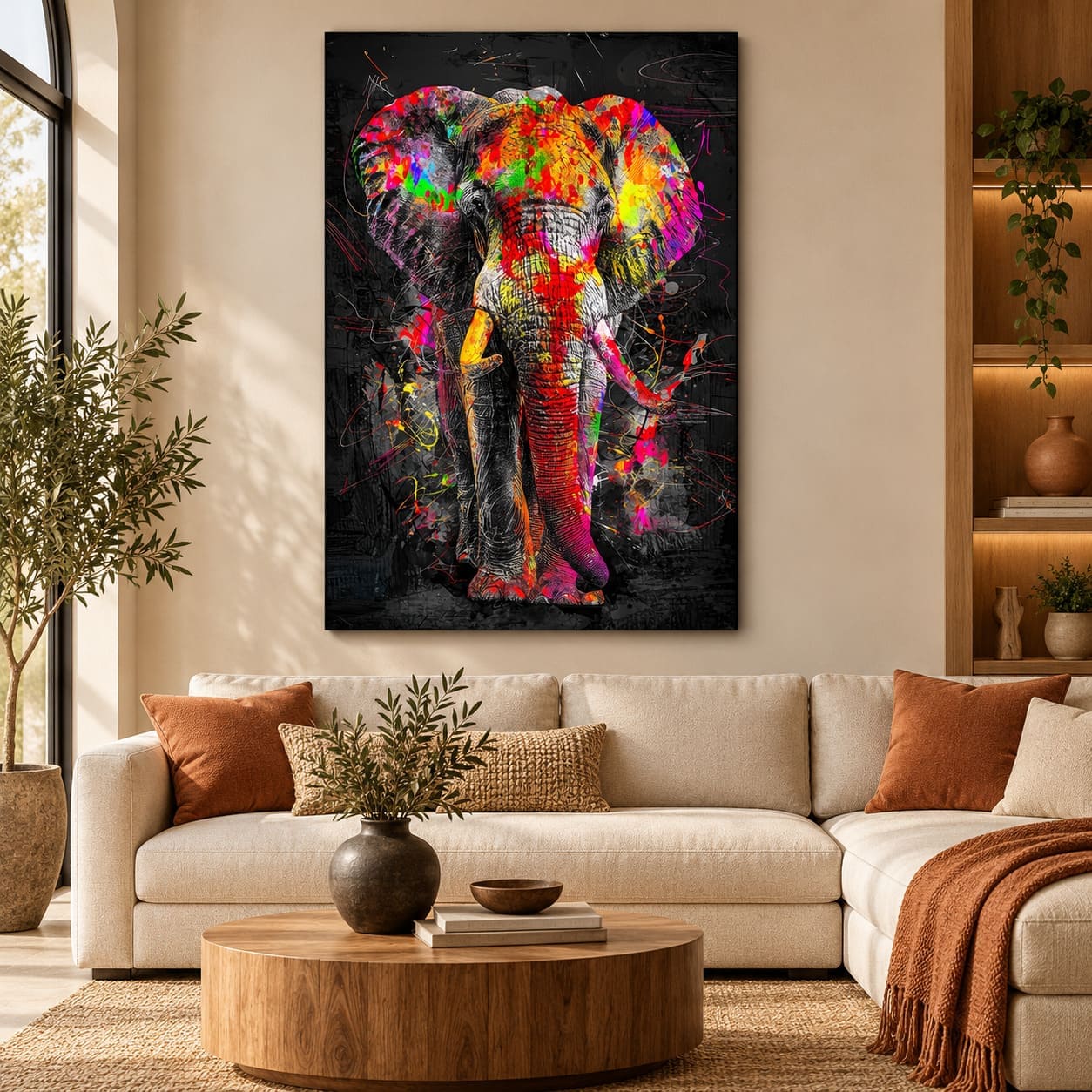 Tableau Éléphant Pop Art – Vitalité Débordante