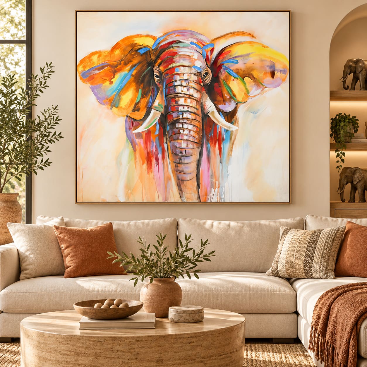Tableau Tête d’Éléphant Moderne