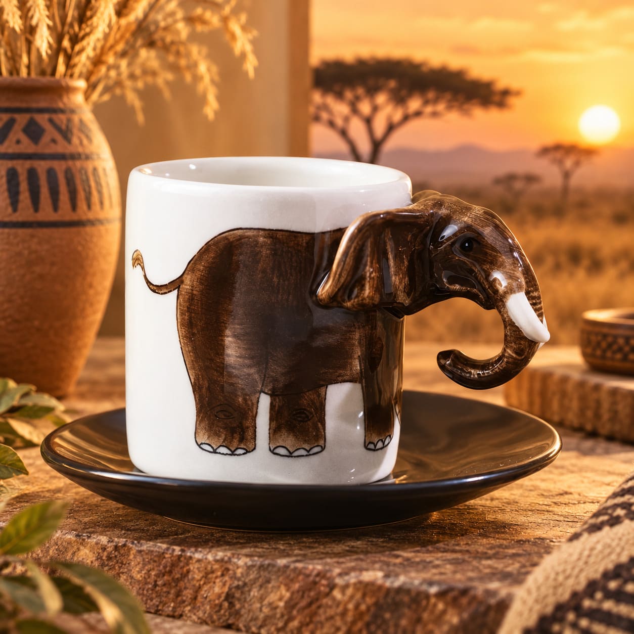 Tasse à Café Éléphant - Bonheur Matinal