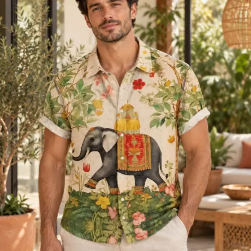 Chemise imprimée éléphant
